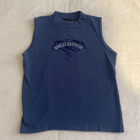 Harley-Davidson Tops - Harley-Davidson Blue Sleeveless Tank Top
